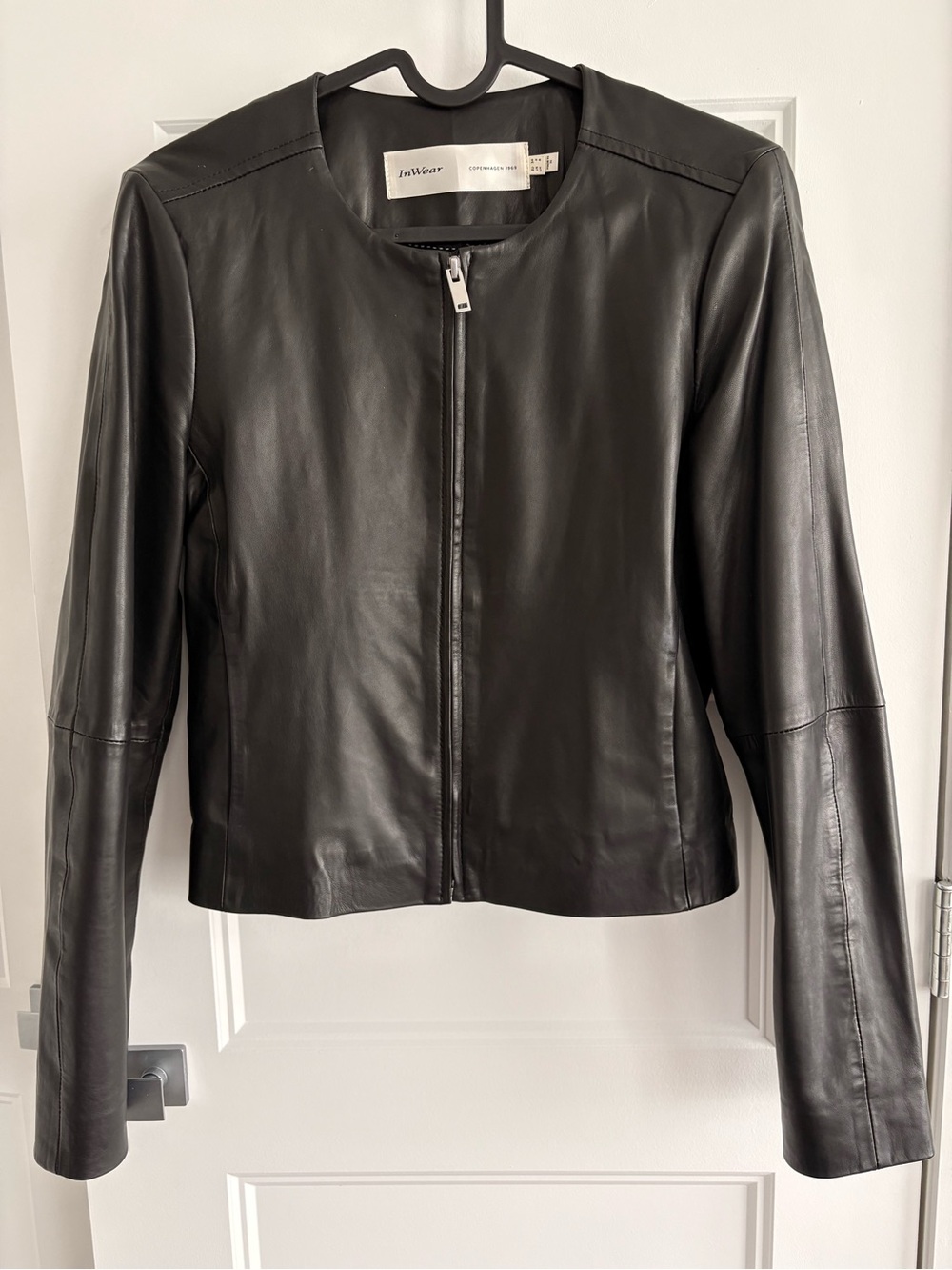 InWear Cropped Black Leather Jacket